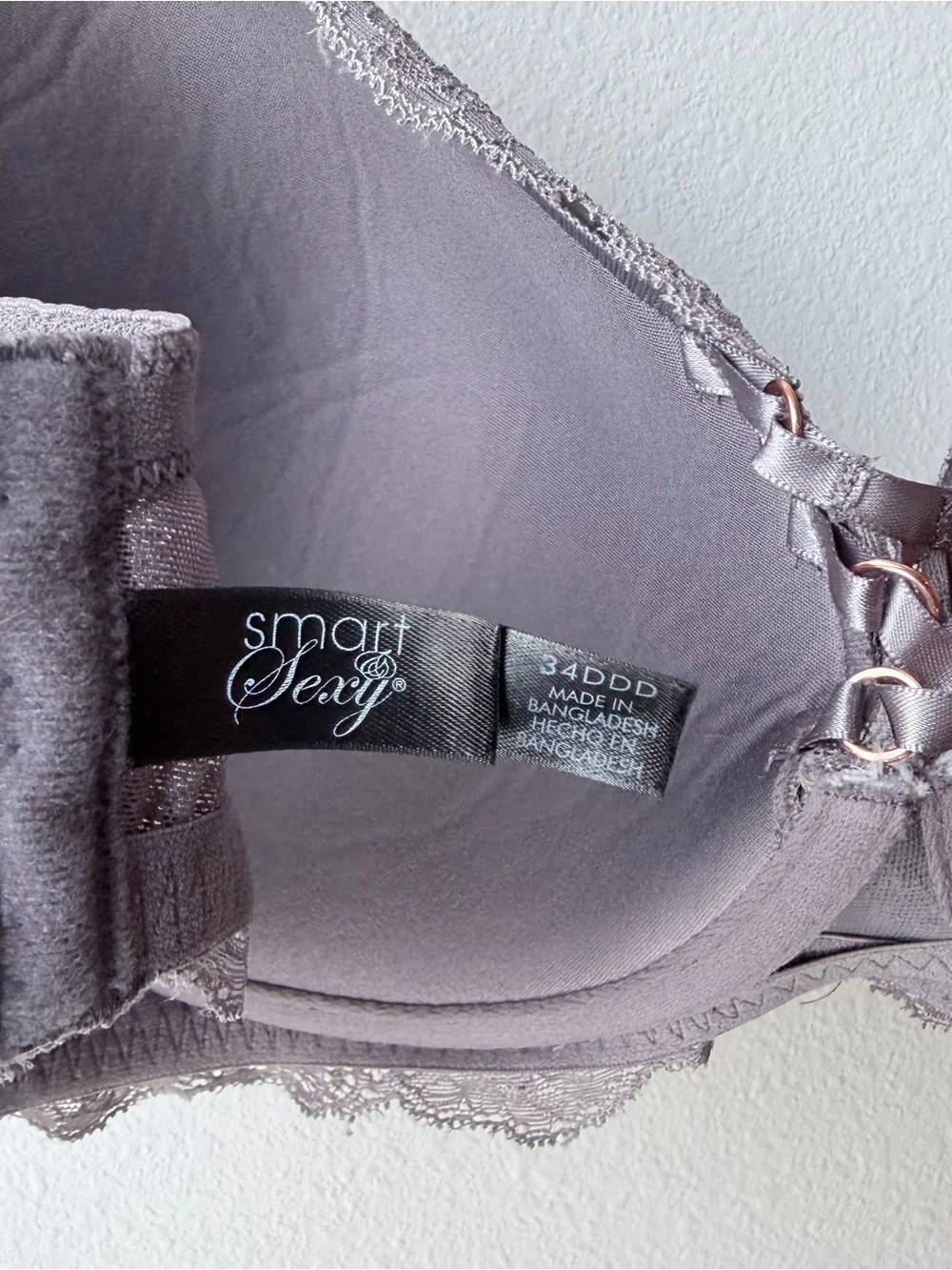smart & sexy Gray Lace Underwire Bra